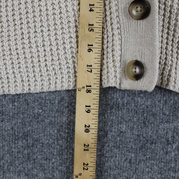 Eberjey Sweater Small Recycled Cardigan Oat Chunky Waffle Knit Cropped Cute Cozy - Picture 10 of 12